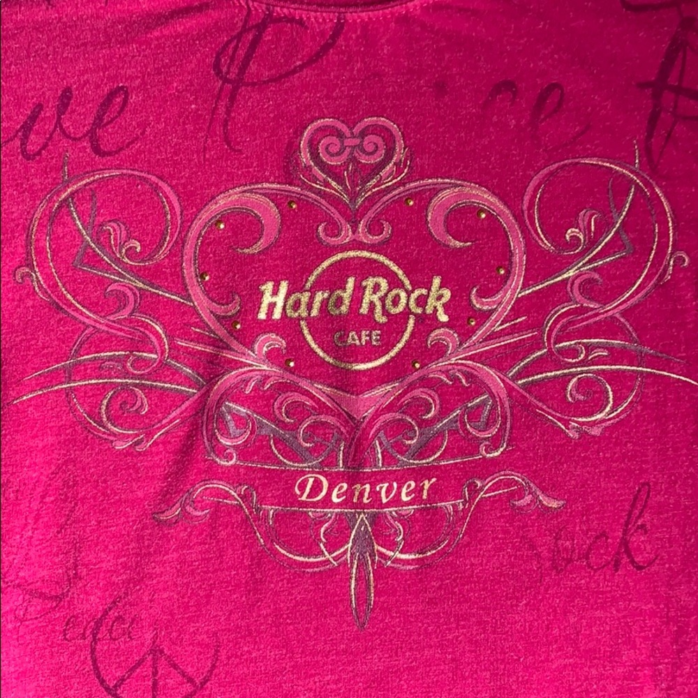 Hard Rock Cafe Denver T-Shirt, Love Peace Rock